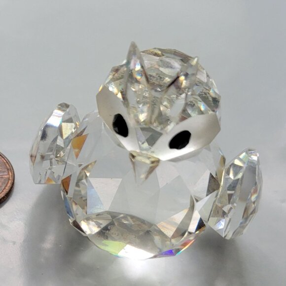 vtg IRIS ARC Swarovski Crystal Owl Bird Black Eyes Small Figurine  1.5" EUC Rare - Picture 3 of 9